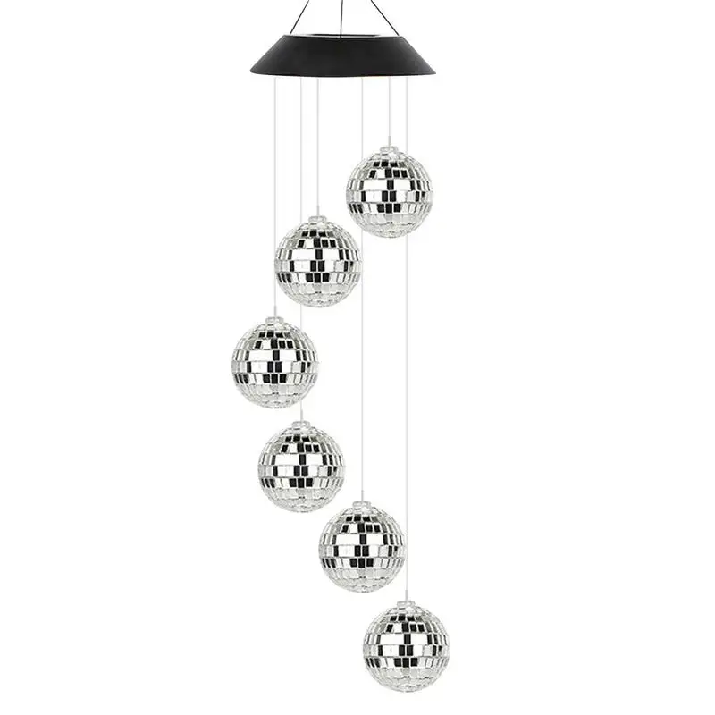 

Ball Wind Chime Lights Disco Ball Lights Solar Chime For Outside Solar Powered Color Changing LED Mobile Wind Chimes For Garden