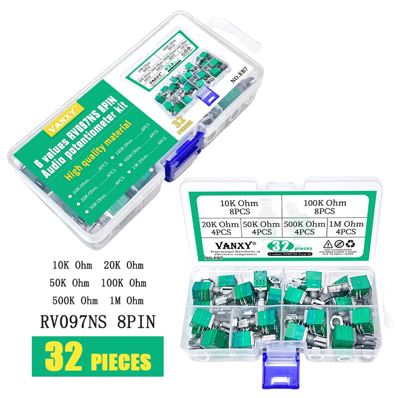6 значений в комплекте RV097NS 8 pin 10K 20K 50K 100K 500K 1M Ом B1M B10K B20K B50K B100K B500K вал 15 мм потенциометр усилителя мощности
6 значений в комплекте RV097NS 8 pin 10K 20K 50K 100K 500K 1M Ом B1M B10K B20K B50K B100K B500K вал 15 мм потенциометр усилителя мощности