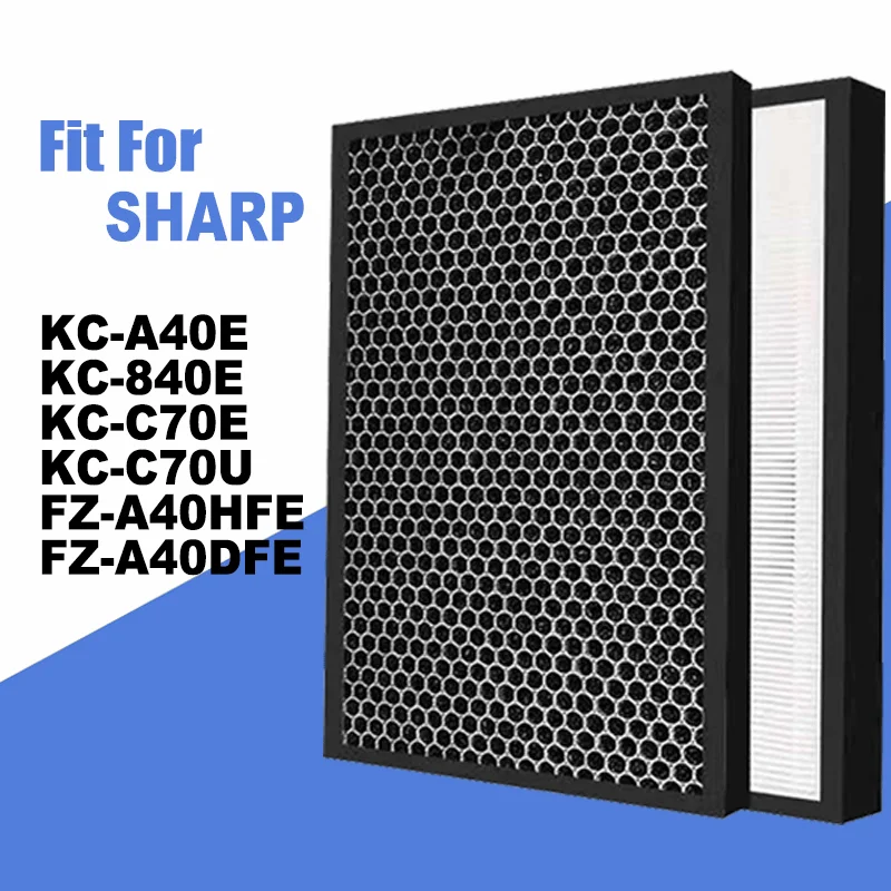 

HEPA Filter FZ-A40HFE and Actived Carbon Filter FZ-A40DFE for Sharp KC-A40E KC-840E KC-C70E KC-C70U Air Purifier Parts