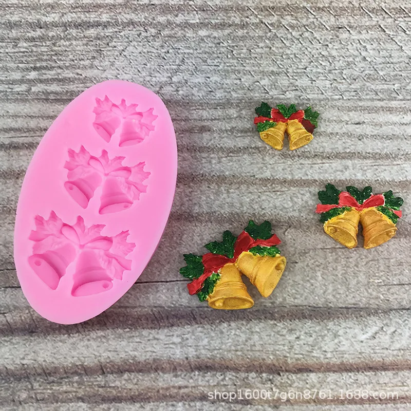 

Christmas Bells Silicone Molds Chocolate Cake Mold Fondant Mould DIY Xmas Baking Decorating Tools Cookies Moulds