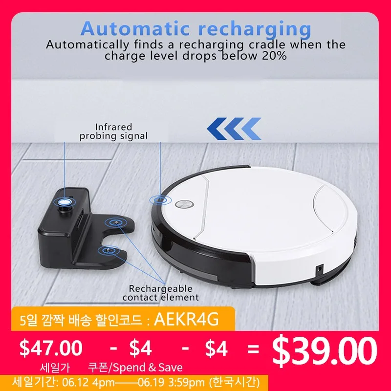 

Automatic Intelligent Sweeping and Mop Robot Mopping Rechargeable Vacuum Cleaner Robot Appliance Cleaning Mute