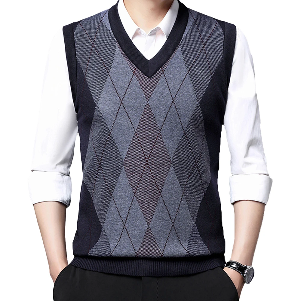 Men Autumn Winter Thickened Warm Sleeveless Pullover Sweater Knitted Vest Tank Top V Neck Casual Plaid Top Slim Fit Male Sweater
Men Autumn Winter Thickened Warm Sleeveless Pullover Sweater Knitted Vest Tank Top V Neck Casual Plaid Top Slim Fit Male Sweater