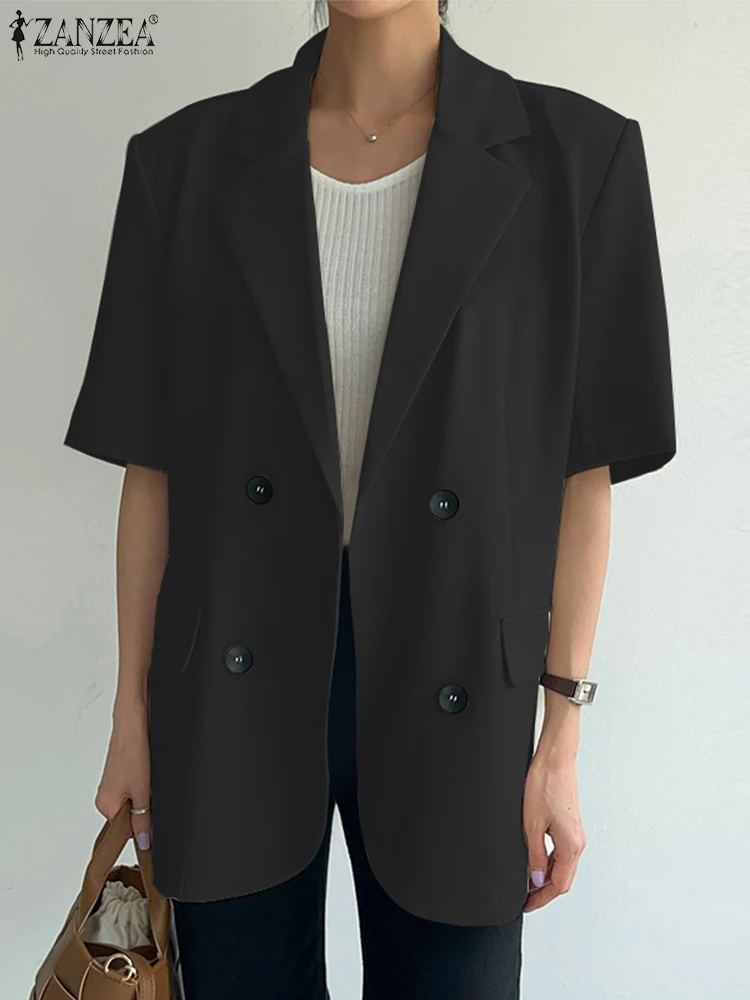 ZANZEA Office Fashion Blazer Lady Short Sleeve Coats Women Lapel Collar Solid 2023 New Jacket Casual Loose Fake Pocket Outerwear
ZANZEA Office Fashion Blazer Lady Short Sleeve Coats Women Lapel Collar Solid 2023 New Jacket Casual Loose Fake Pocket Outerwear