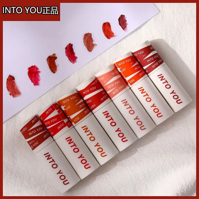 

INTO YOU Lip Gloss Velvet Lipstick Lip Glaze Women Makeup Matte Waterproof Long Lasting Red Lip Tint Rare Beauty Cosmetics