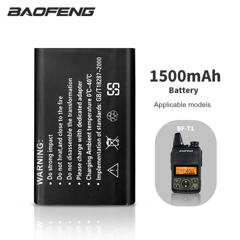 Original BAOFENG BF-T1 Li-ion Battery Portable 1500mAh Spare For Baofeng BF-T1 Walkie Talkie Upgraded Version Two Way Radio Part
Original BAOFENG BF-T1 Li-ion Battery Portable 1500mAh Spare For Baofeng BF-T1 Walkie Talkie Upgraded Version Two Way Radio Part