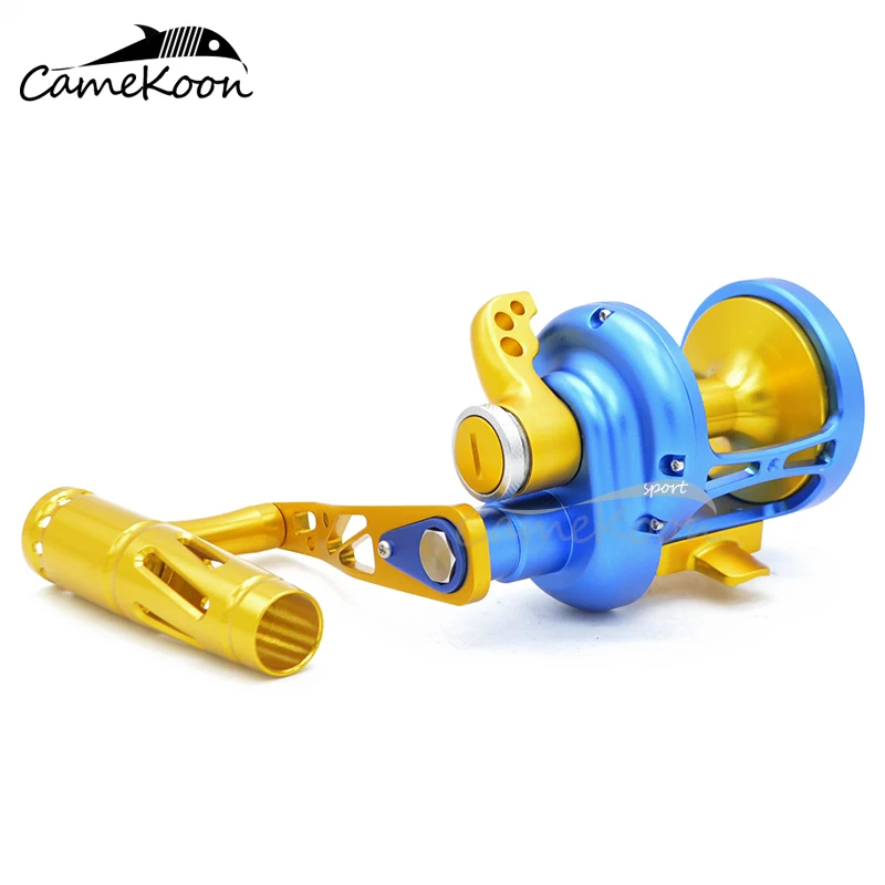 

CAMEKOON Slow Jigging Big Game Fishing Reels 30KG Max Drag All Aluminum Sea Boat Hand Wheel 4.9:1 Saltwater Ocean Trolling Coil