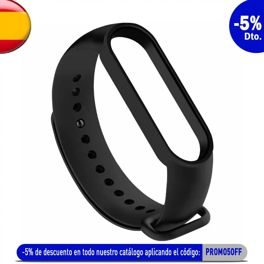 Silicone Bracelet Strap Compatible with Xiaomi Mi Smart Band 5 6 Black Adjustable Watchband Wristband Replacement | Наручные часы