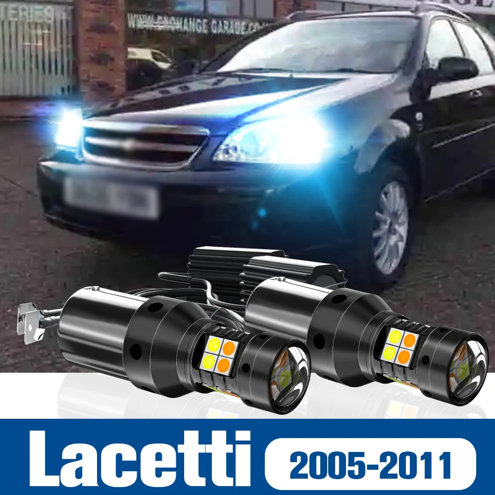 

2pcs LED Dual Mode Turn Signal+Daytime Running Light DRL Accessories Canbus For Chevrolet Lacetti 2005-2011 2006 2007 2008 2009