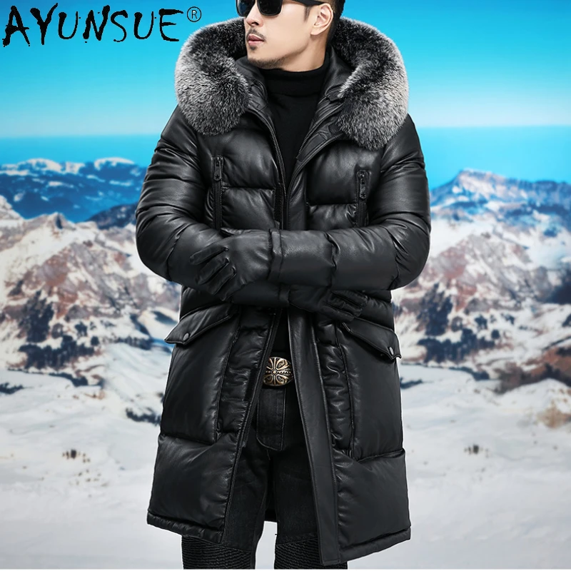 AYUNSUE 100% Genuine Cow Leather Jackets for Men Leather Jacket 2023 Winter Thickened Down Coats Hooded Fox Fur Collar Jaquetas
AYUNSUE 100% Genuine Cow Leather Jackets for Men Leather Jacket 2023 Winter Thickened Down Coats Hooded Fox Fur Collar Jaquetas