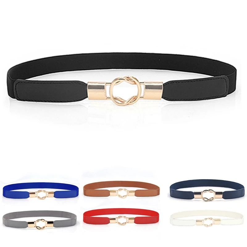 Women's Elastic Belt Imitation Leather Slim Stretch Waist Belt Gold Buckle Female Dresses Thin Skinny Belt Waistband Adjustable
Women's Elastic Belt Imitation Leather Slim Stretch Waist Belt Gold Buckle Female Dresses Thin Skinny Belt Waistband Adjustable