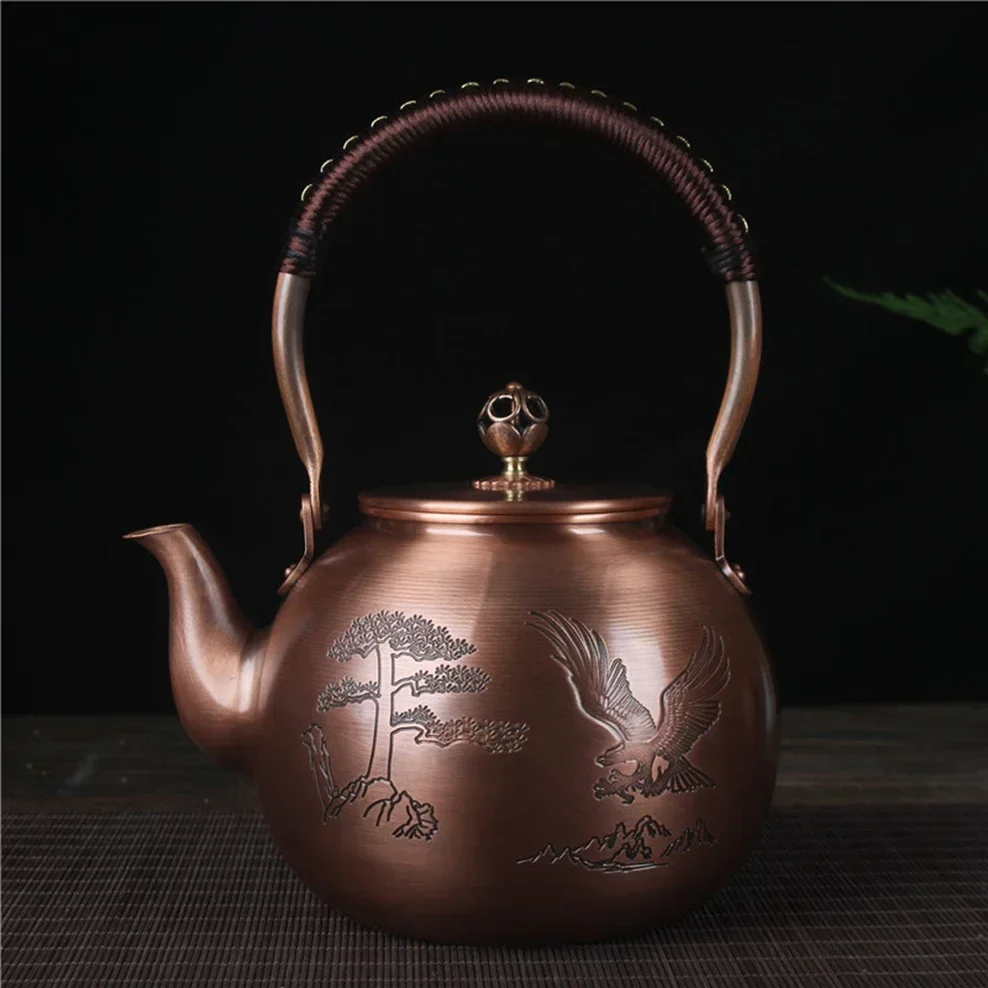 1600ML Antique Pure Copper Teapot Health Boiling Water Pot Handmade Carved Pot Red Copper Tea Set
1600ML Antique Pure Copper Teapot Health Boiling Water Pot Handmade Carved Pot Red Copper Tea Set