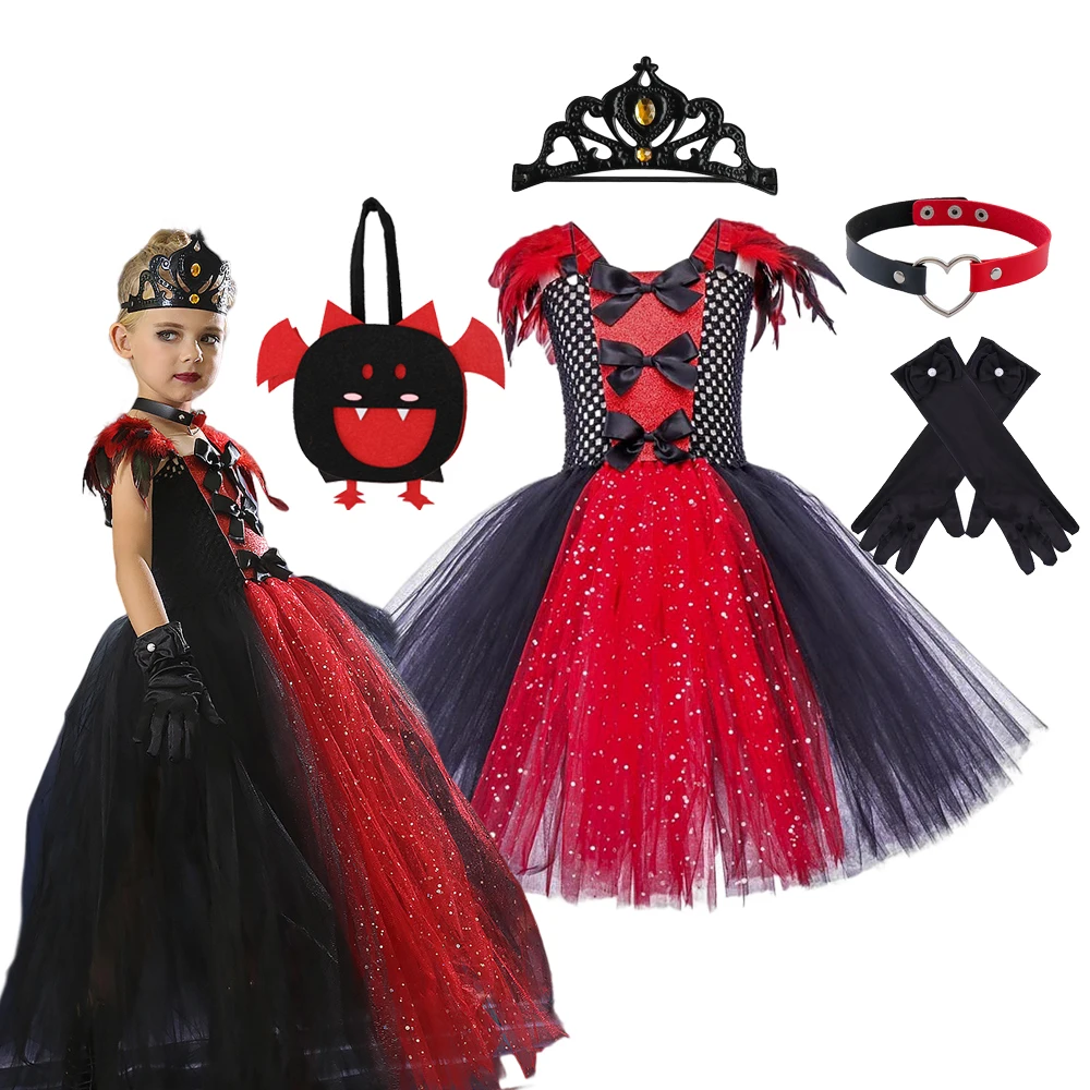 Halloween Vampire Demon Costume for Girls Masquerade Dress Up Party Clothing Kids Cosplay Witch Gothic Devil Queen Gown Dresses 
Halloween Vampire Demon Costume for Girls Masquerade Dress Up Party Clothing Kids Cosplay Witch Gothic Devil Queen Gown Dresses