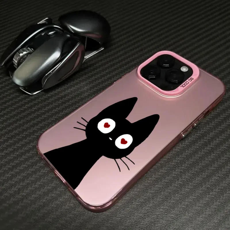 Cute Cat Black Cartoon Cats Coque For Apple iPhone 16e 16 14 15 13 11 Pro Max Case 15 Plus 12 13 Mini 16e Shockproof Phone Cover Cute Cat Black Cartoon Cats Coque For Apple iPhone 16e 16 14 15 13 11 Pro Max Case 15 Plus 12 13 Mini 16e Shockproof Phone Cover
