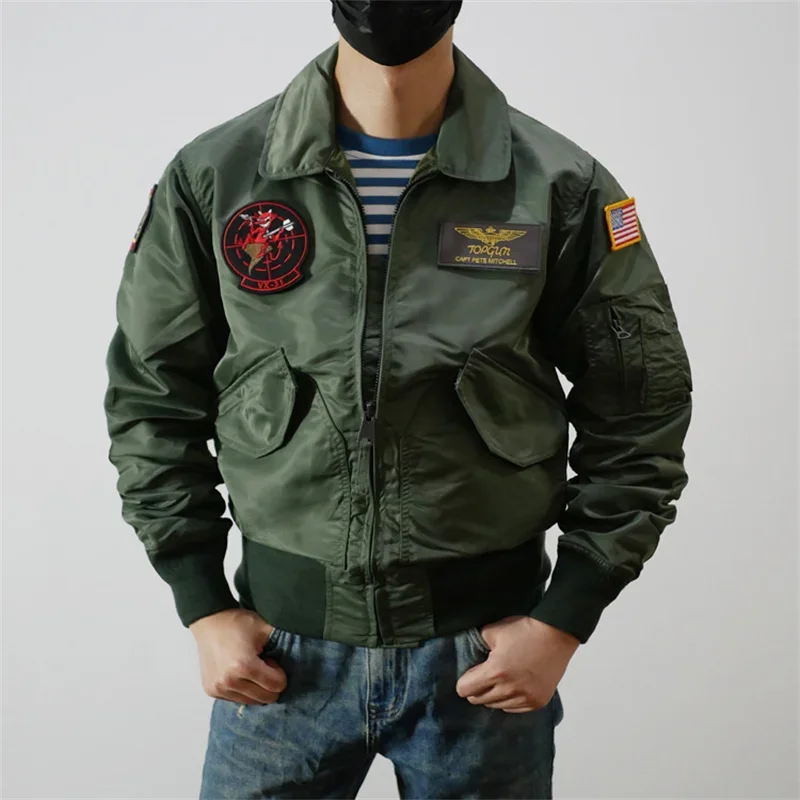 Moive Top Gun: Maverick Cosplay Costume Men Pilot Nylon Jacket American Airforce Uniform Military Style Aviation Coat
Moive Top Gun: Maverick Cosplay Costume Men Pilot Nylon Jacket American Airforce Uniform Military Style Aviation Coat