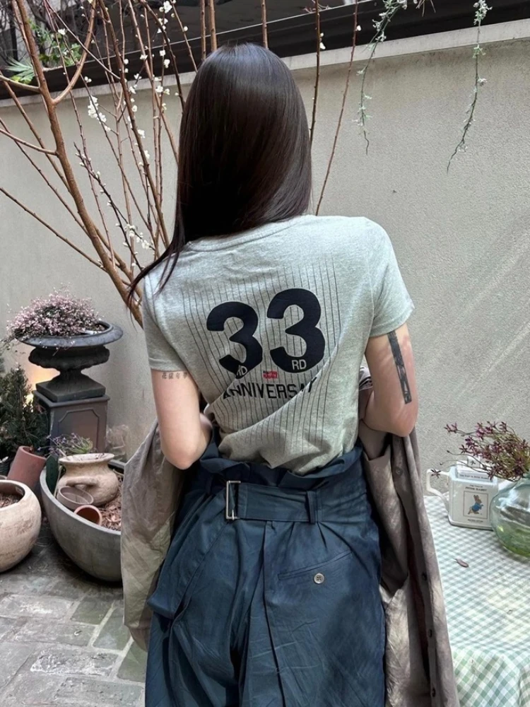 ADAgirl Letter Print Short Sleeve Women Summer Streetwear American Retro Stripe Korean Fashion T-shirts Skinny Ladies Clothing
ADAgirl Letter Print Short Sleeve Women Summer Streetwear American Retro Stripe Korean Fashion T-shirts Skinny Ladies Clothing