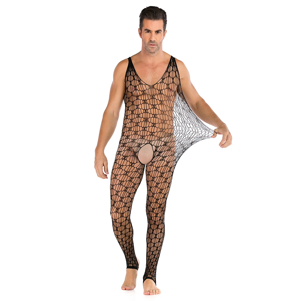 Sexy Men Sissy Fishnet Jumpsuit See-through Open Crotch Lingerie Full Body Stockings Elasticity Gay Man Bodysuit Erotic Wear
Sexy Men Sissy Fishnet Jumpsuit See-through Open Crotch Lingerie Full Body Stockings Elasticity Gay Man Bodysuit Erotic Wear