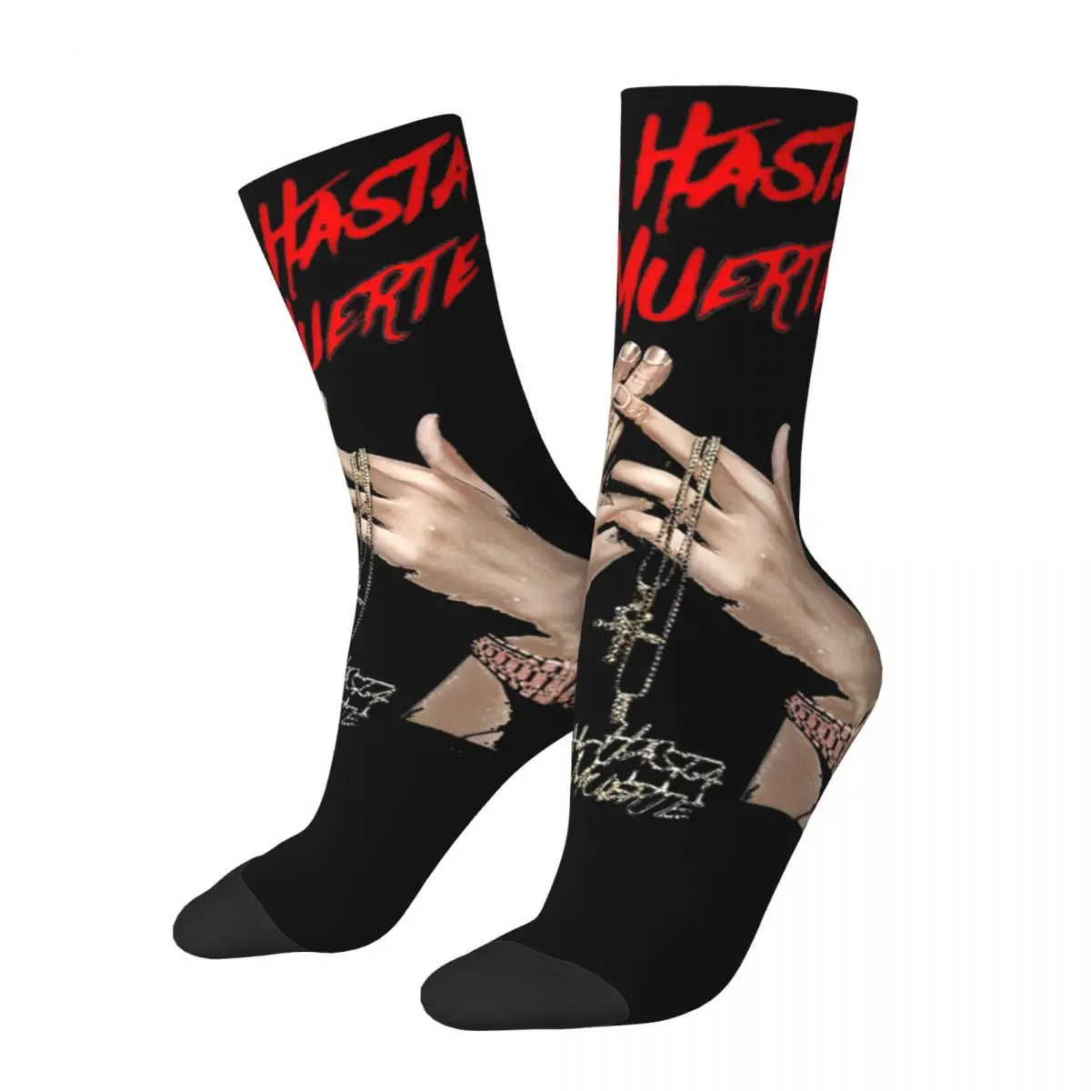 

Anuel AA Real Hasta La Muerte Rapper Design Crew Socks Product for Unisex Non-slip Dress Socks