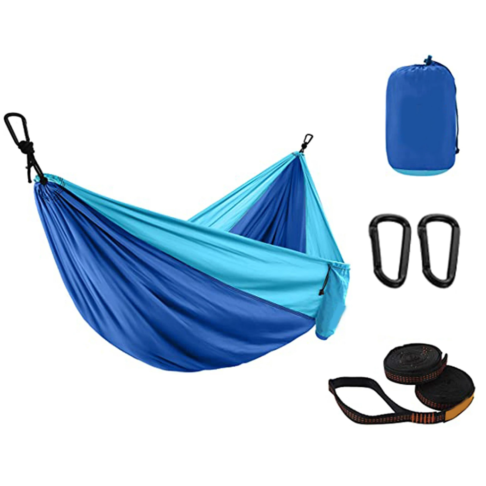 

Hammock with 2 Hanging Straps with Sturdy Strap & Steel Carabiner Hammock for Fishing Lawn Garden