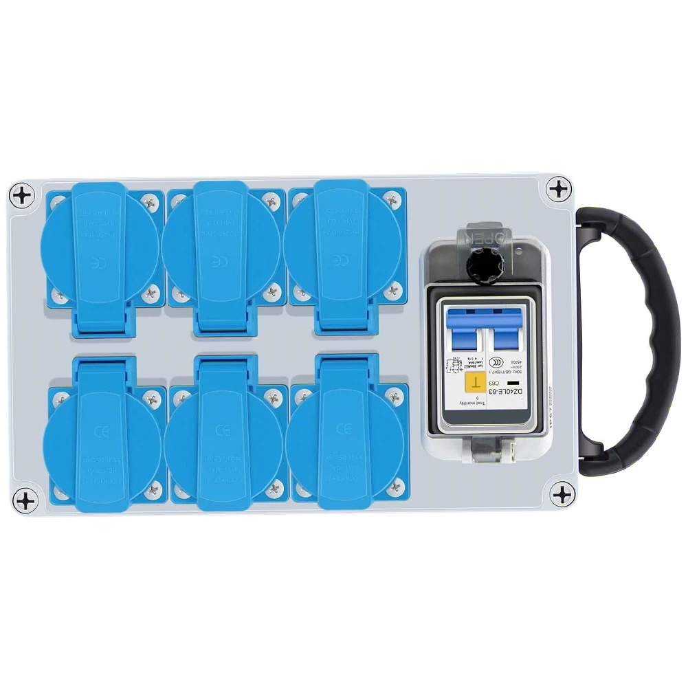 IP67 Portable Switch Socket Box Wall Power Distributor With Socket 6 16A 250V 2P Switch Socket BoxElectrical Socket Accessories
IP67 Portable Switch Socket Box Wall Power Distributor With Socket 6 16A 250V 2P Switch Socket BoxElectrical Socket Accessories