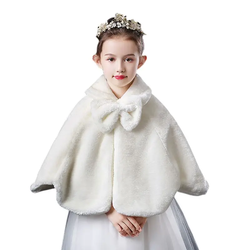 Flower Girls Winter Thicken Plush Shrug Princess Lapel Collar Shoulder Cape Bowknot Wedding Dress Shawl Wrap
Flower Girls Winter Thicken Plush Shrug Princess Lapel Collar Shoulder Cape Bowknot Wedding Dress Shawl Wrap
