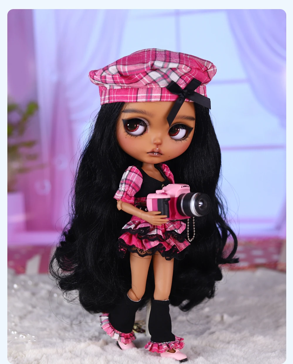 Destiny – Premium Custom Neo Blythe Doll with Black Hair, Dark Skin & Matte Cute Face 9 Destiny – Premium Custom Neo Blythe Doll with Black Hair, Dark Skin & Matte Cute Face 9