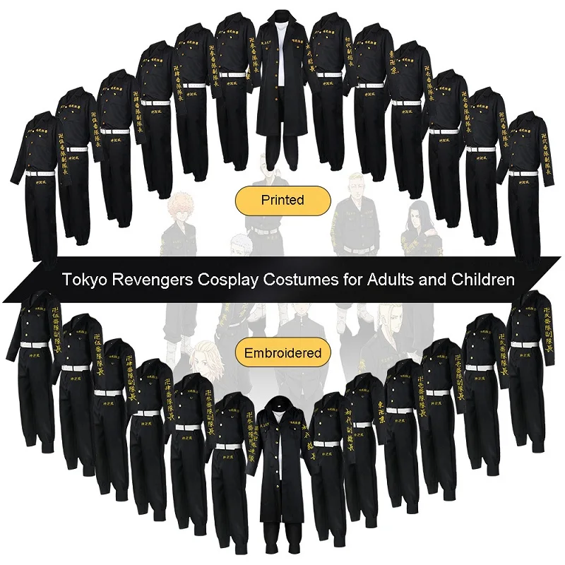 Anime Tokyo Revengers Manjiro Sano Ryuguji Ken Baji Keisuke Cosplay Costume Mikey Draken Black Printed Embroidery Jacket Uniform
Anime Tokyo Revengers Manjiro Sano Ryuguji Ken Baji Keisuke Cosplay Costume Mikey Draken Black Printed Embroidery Jacket Uniform