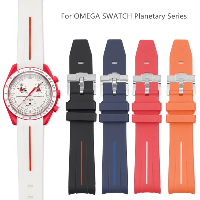 

20mm Silicone TPU watch strap for Omega X Swatch Joint MoonSwatch Planet Bands Sport Watch Bracelet Waterproof Watchband