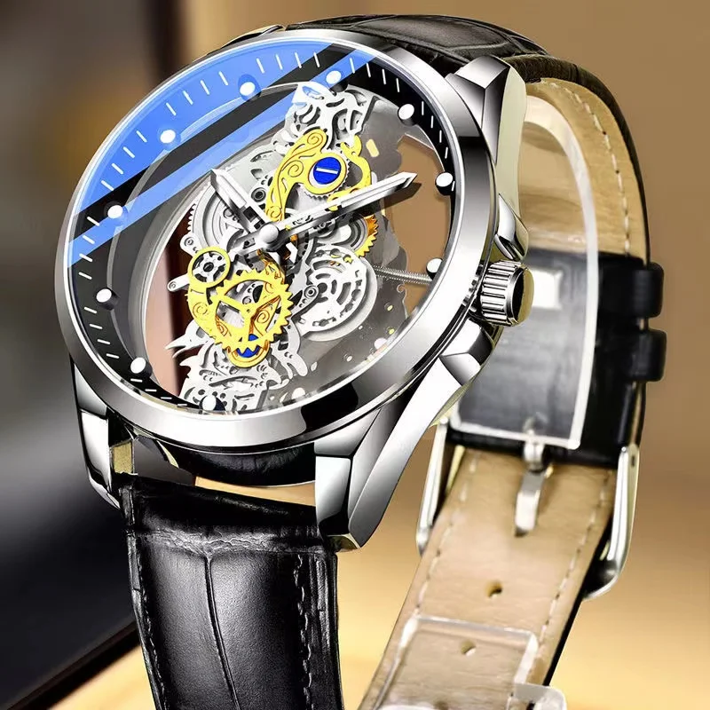 Frame Automatic Watch Quartz Men Watch Hollowed Out Top Luxury Watch Fashion Leisure Military Sports Watch Steel Band Waterproof
Frame Automatic Watch Quartz Men Watch Hollowed Out Top Luxury Watch Fashion Leisure Military Sports Watch Steel Band Waterproof
