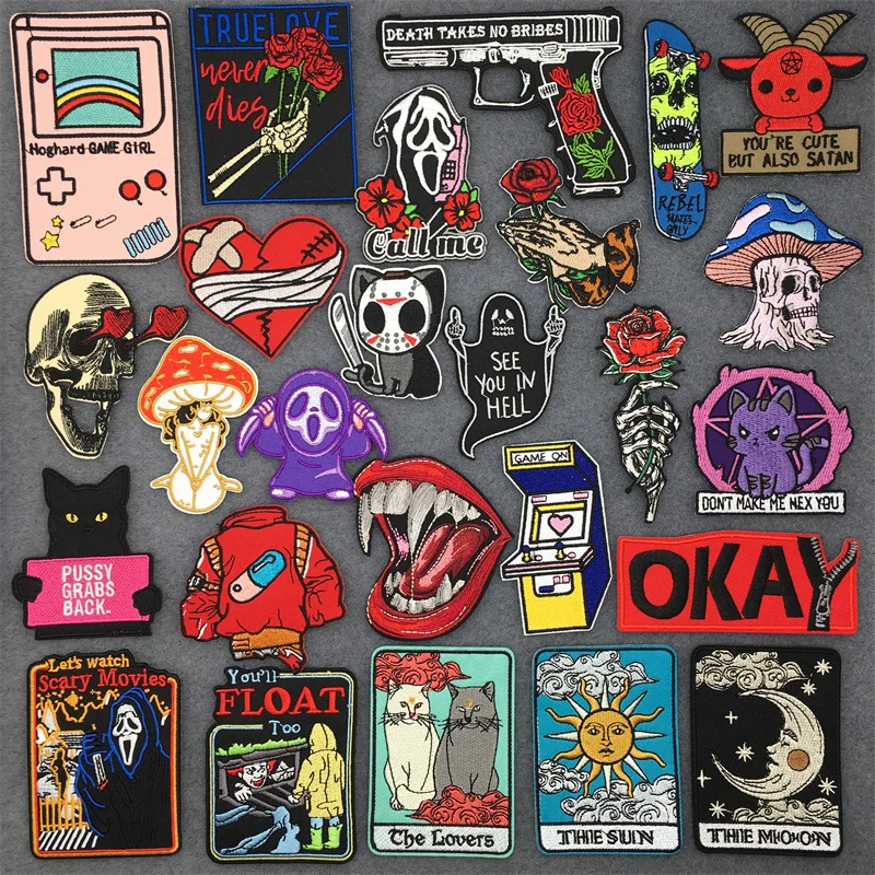 See You In Hell Punk Embroidery Patches for Clothing Iron on Patches Stripes Diy Appliques The Lover Patches on Clothes Stickers
See You In Hell Punk Embroidery Patches for Clothing Iron on Patches Stripes Diy Appliques The Lover Patches on Clothes Stickers