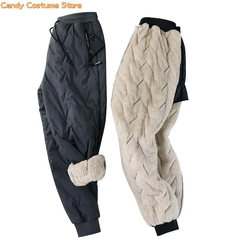 

New Men's Winter Pants Outside Warm Joggers Thicken Men Sweatpants Heavyweight Streetwear Fleece Trousers