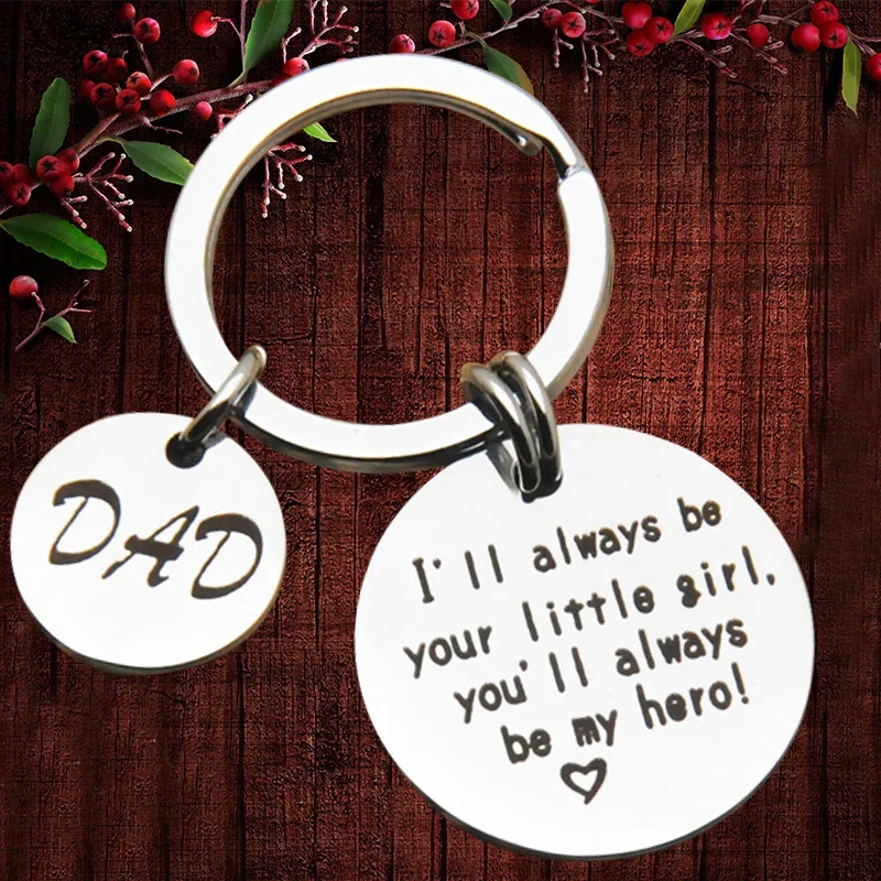 Charm DAD Keychain pendant I'll always be your little girl, you will always be my hero key chain keyring Father's Day Gift
Charm DAD Keychain pendant I'll always be your little girl, you will always be my hero key chain keyring Father's Day Gift