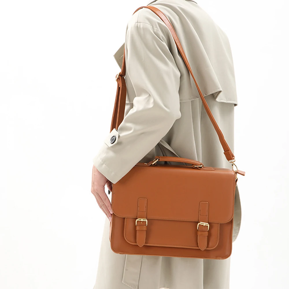 

Women PU Backpack Student Schoolbag Shoulder Bag Unisex Handbag Briefcase Flap Messenger Bag Large Capacity Satchel