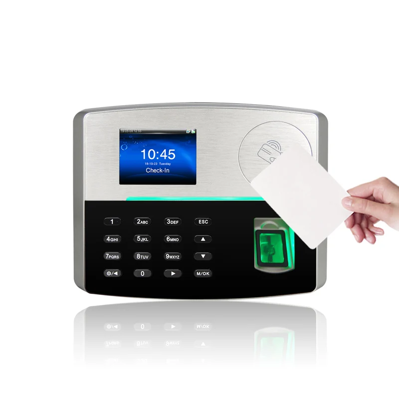 

built-in battery 5,000 fingerprint and 10,000 cards SilID sensor biometric time attendance system