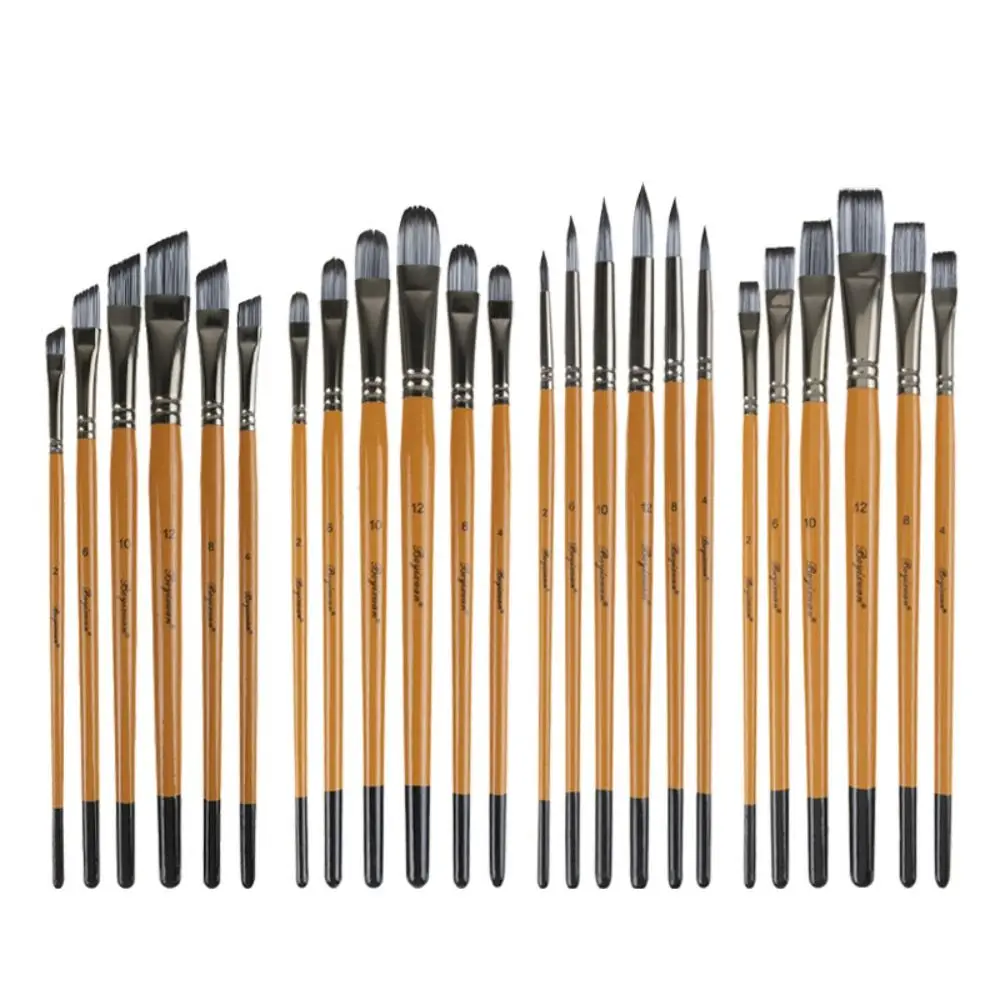 Synthetic Nylon Hair Painting Brushes Kits Round Head Spike Head Art Paint Brushes Stationery Wooden Handle Drawing Tool
Synthetic Nylon Hair Painting Brushes Kits Round Head Spike Head Art Paint Brushes Stationery Wooden Handle Drawing Tool