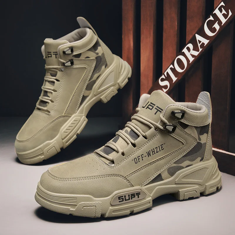 Men's Autumn and Winter New High Top Tactical Shoes Korean Edition Thick Sole British Retro Short Boots Fashion Outdoor Boots
Men's Autumn and Winter New High Top Tactical Shoes Korean Edition Thick Sole British Retro Short Boots Fashion Outdoor Boots