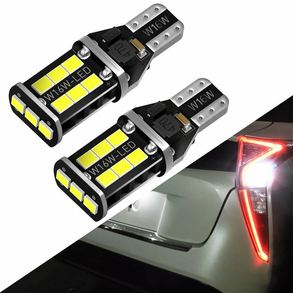 2pcs T15 W16W Super Bright White Canbus LED Bulbs For Car Backup Reverse Light 12-24V 0.55A Universal Accessories 49*15mm
2pcs T15 W16W Super Bright White Canbus LED Bulbs For Car Backup Reverse Light 12-24V 0.55A Universal Accessories 49*15mm
