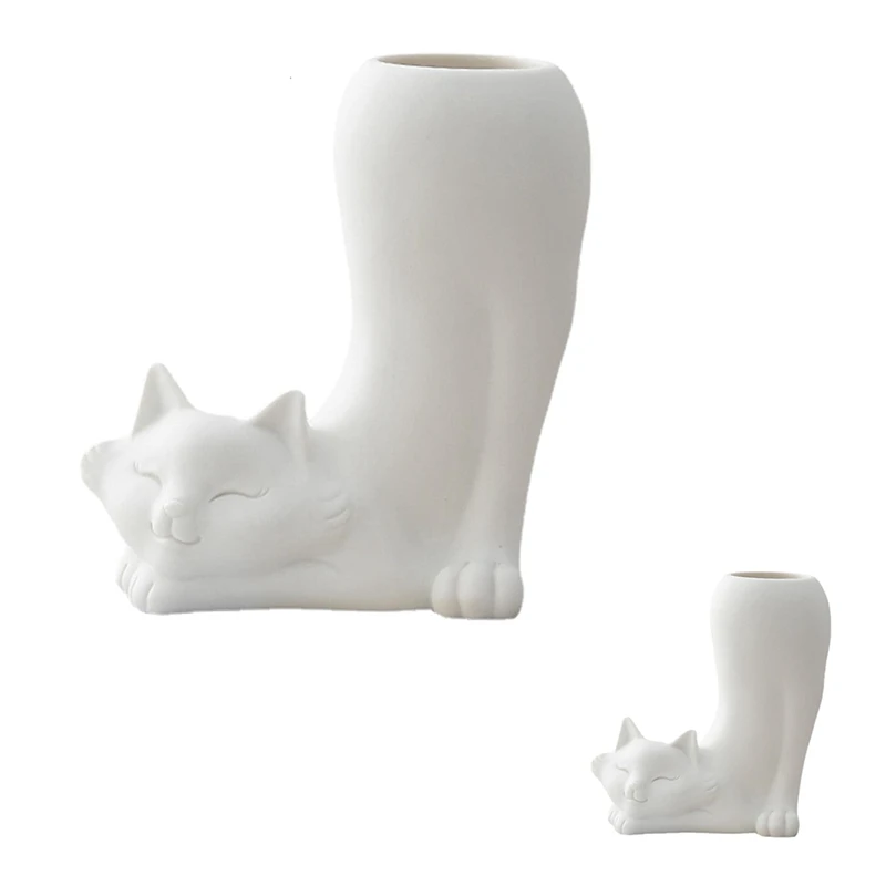 2PACK White Ceramic Cat Style Vase Cute Cat Flower Vase Modern Vase For Table Decor, Shelf Vases
2PACK White Ceramic Cat Style Vase Cute Cat Flower Vase Modern Vase For Table Decor, Shelf Vases