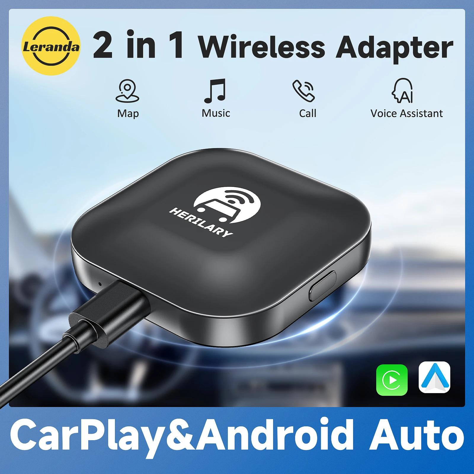 Mini Wireless Android Auto Adapter Carplay Wired To Wireless 2 In 1 Smart AI Box Car OEM for Benz Audi Mazda Kia Toyota VW
Mini Wireless Android Auto Adapter Carplay Wired To Wireless 2 In 1 Smart AI Box Car OEM for Benz Audi Mazda Kia Toyota VW
