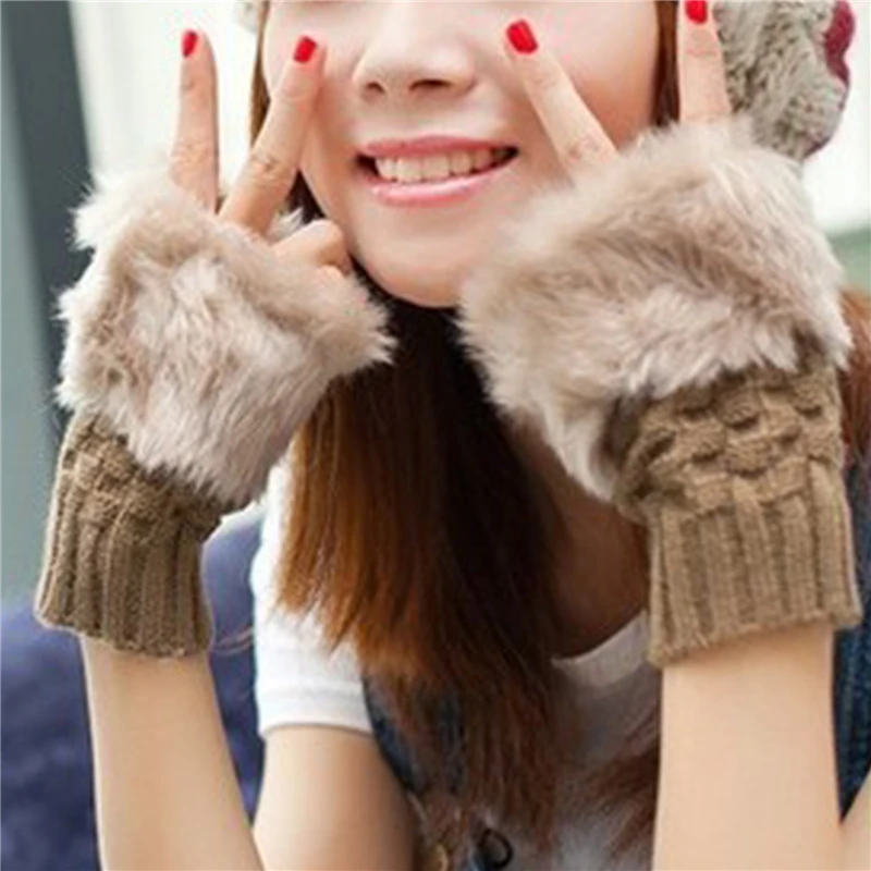 Winter Women Gloves Sweet Plush Knitting Quality Warm Fashion Short Mitten Fingerless Half Finger Glove For Female
Winter Women Gloves Sweet Plush Knitting Quality Warm Fashion Short Mitten Fingerless Half Finger Glove For Female