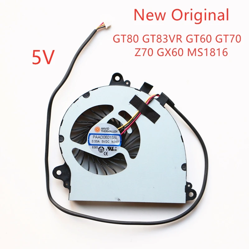 New Original Laptop Cooling fans For Msi GT80 GT83VR GT60 GT70 Z70 GX60 MS1816 Fan PAAD06015SL N360
New Original Laptop Cooling fans For Msi GT80 GT83VR GT60 GT70 Z70 GX60 MS1816 Fan PAAD06015SL N360
