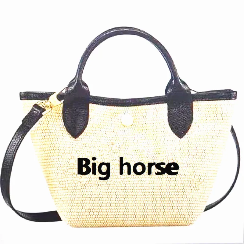 

France Big Horse Lady Woven Bag Female Shoulder Messenger Bag Ladies Leather Crossbody Bag Brand Women's Handbag Sac A Main