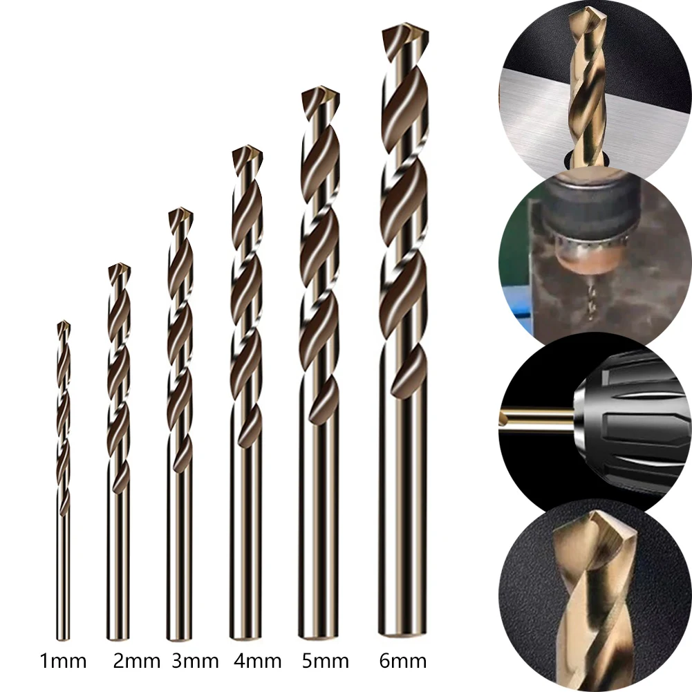 6pcs/set HSS M35 Cobalt Drill Bit Stainless-Steel Drill Bit Round Shank Gun Drill Bit For Wood Metal Iron Drilling Tool 1-6mm
6pcs/set HSS M35 Cobalt Drill Bit Stainless-Steel Drill Bit Round Shank Gun Drill Bit For Wood Metal Iron Drilling Tool 1-6mm