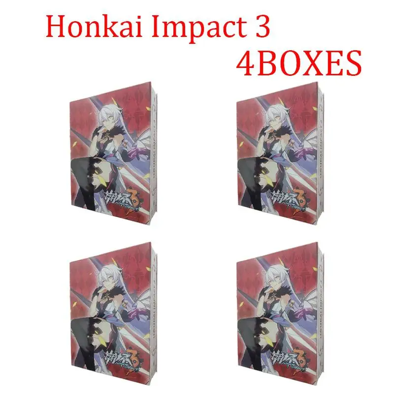 4Boxes Honkai Impact 3 Game Collection Cards Raiden Mei Hobby Rare Card Bronya Zaychik Fu Hua Elysia Booster Box Child Kid Gifts 
4Boxes Honkai Impact 3 Game Collection Cards Raiden Mei Hobby Rare Card Bronya Zaychik Fu Hua Elysia Booster Box Child Kid Gifts