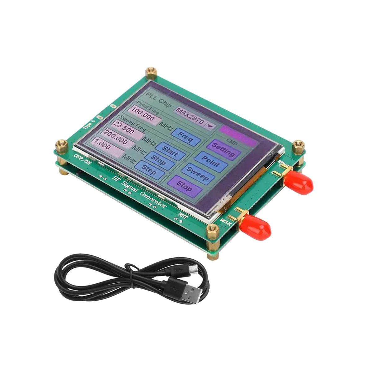 MAX2870 23.5MHz-6000MHz RF Signal Source Generator Module High Stability Low Noise LCD Display Signal Sensor Meter
MAX2870 23.5MHz-6000MHz RF Signal Source Generator Module High Stability Low Noise LCD Display Signal Sensor Meter