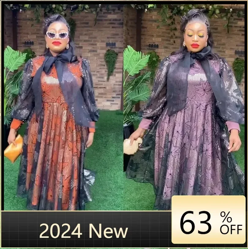 African Wedding Party Dresses for Women 2024 Spring Long Sleeve Print Sequin Evening Long Maxi Dress Dashiki Africa Clothing 3XL
African Wedding Party Dresses for Women 2024 Spring Long Sleeve Print Sequin Evening Long Maxi Dress Dashiki Africa Clothing 3XL