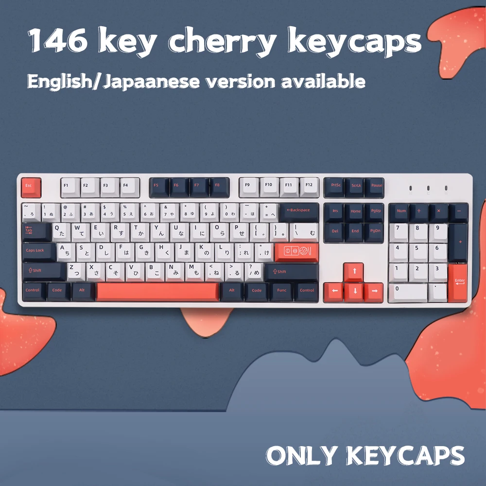 

Японские колпачки для ключей bento, колпачки для клавиш Sub PBT с изображением вишни для механической клавиатуры GMK Cherry MX Switch 61/64/68/87/96/980/104/108