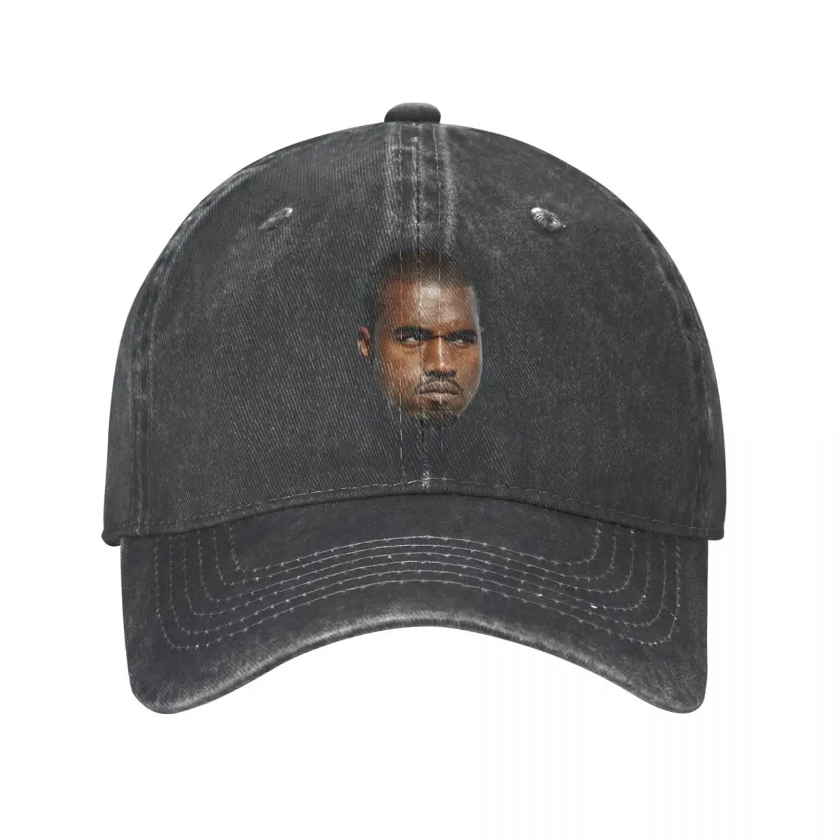 

Kanye West Head Baseball Cap Casual Distressed Washed Rapper Music Producer Sun Cap Unisex Outdoor Summer Caps Hat