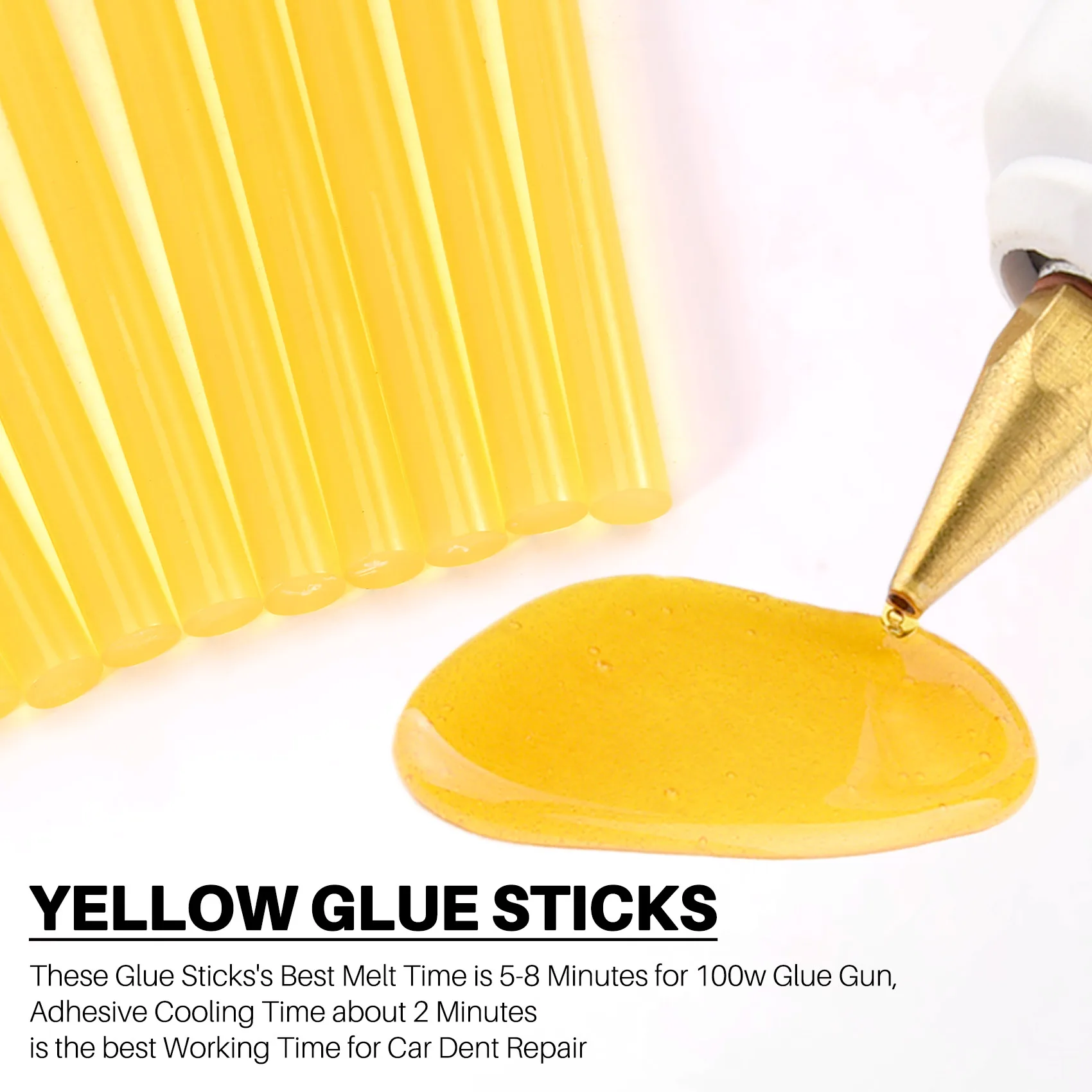 

10X Dent Repair Glue Sticks Paintless Dent Repair Tool Glue Sticks for Hot Glue -Gun Car Repair Dent Remover Tool Yellow