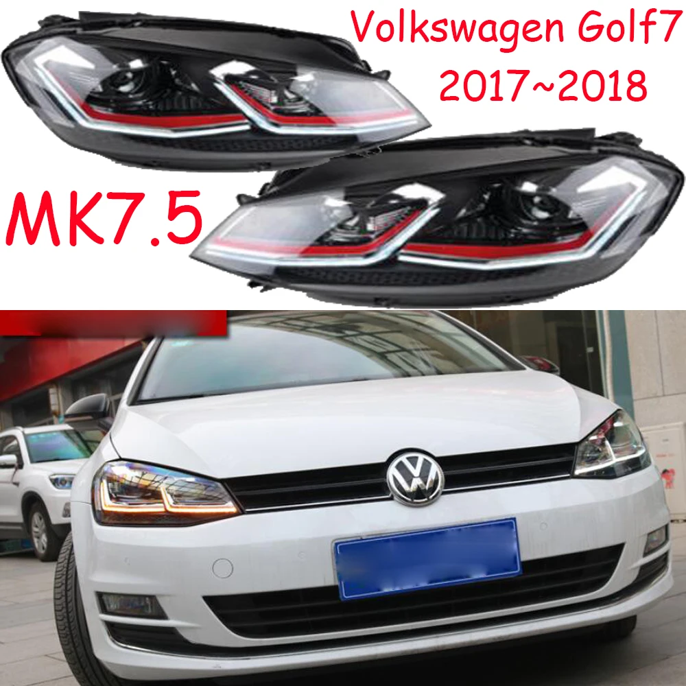 

2pcs 7.5th Bumper lamp for Golf 7 2017 Headlights Golf7 MK7.5 LED taillight Headlight DRL Lens Double Beam Bi-Xenon HID