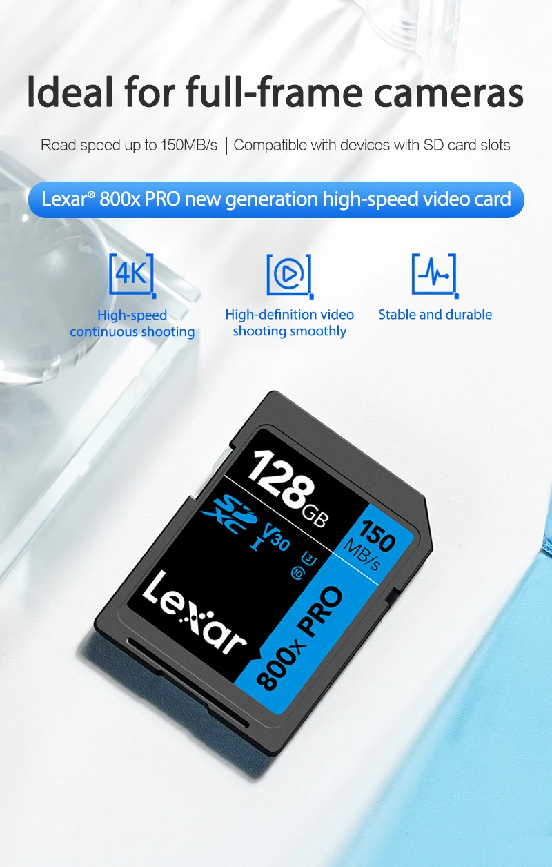 Cartão SD Lexar PRO UHS-I 800X, Série Azul: 32GB -64GB - 128GB - 256GB Cartão SD Lexar PRO UHS-I 800X, Série Azul: 32GB -64GB - 128GB - 256GB